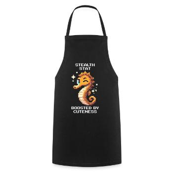 Doux et Invisible | Hippocampe - Tablier de cuisine - noir - Devant - AI Model Male 185 dark (185cm)