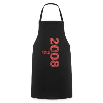 Édition limitée cadeau pour le 18e anniversaire 2008 - Tablier de cuisine - noir - Devant - AI Model Male 185 dark (185cm)