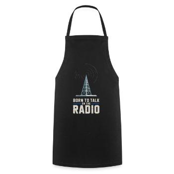 Né pour parler sur la radio Funk Presenter - Tablier de cuisine - noir - Devant - AI Model Male 185 dark (185cm)