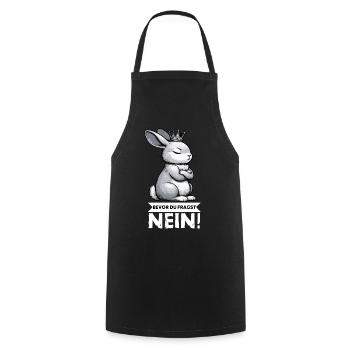 Bevor Du Fragst Nein Kaninchen Hase Hasen langohr  - Kochschürze - Schwarz - Vorne - AI Model Male 185 dark (185cm)