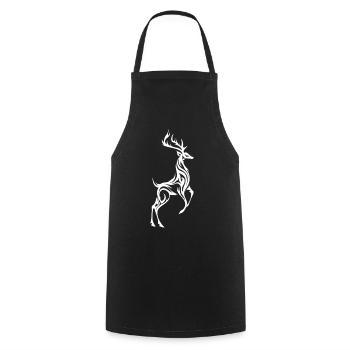 Silhouette de cerf sauvage - Tablier de cuisine - noir - Devant - AI Model Male 185 dark (185cm)