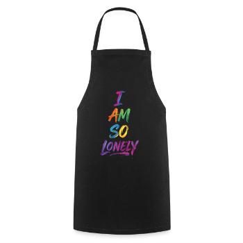 I Am So Lonely Say Colorful Text Painting Print - Cooking Apron - black - Front - AI Model Male 185 dark (185cm)