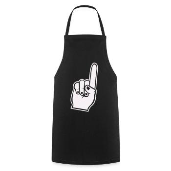 Fan Hand Index Finger Icon - Cooking Apron - black - Front - AI Model Male 185 dark (185cm)