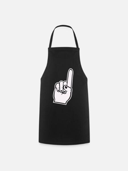 Fan Hand Zeigefinger Icon - Kochschürze - Schwarz