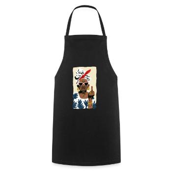 Style Grand-mère Espiègle - Tablier de cuisine - noir - Devant - AI Model Male 185 dark (185cm)