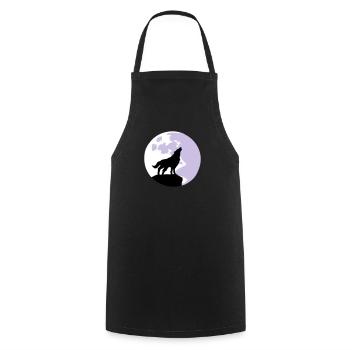 Wolf und Vollmond - Kochschürze - Schwarz - Vorne - AI Model Male 185 dark (185cm)