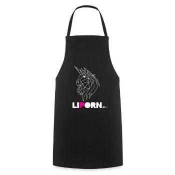 Liporn head, la Licorne olé olé By RHINOFEROS - Tablier de cuisine - noir - Devant - AI Model Male 185 dark (185cm)