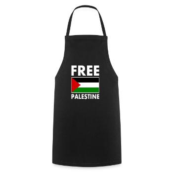 Free palestine - Tablier de cuisine - noir - Devant - AI Model Male 185 dark (185cm)