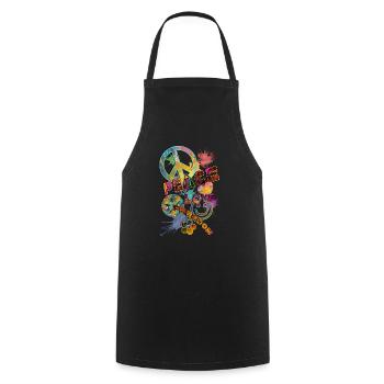 Faites l'amour pas la guerre - Tablier de cuisine - noir - Devant - AI Model Male 185 dark (185cm)