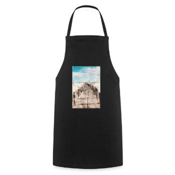 Affiche plage - Tablier de cuisine - noir - Devant - AI Model Male 185 dark (185cm)
