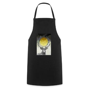 cerf - Tablier de cuisine - noir - Devant - AI Model Male 185 dark (185cm)