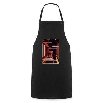 Abstract Minimalism - Kochschürze - Schwarz - Vorne - AI Model Male 185 dark (185cm)