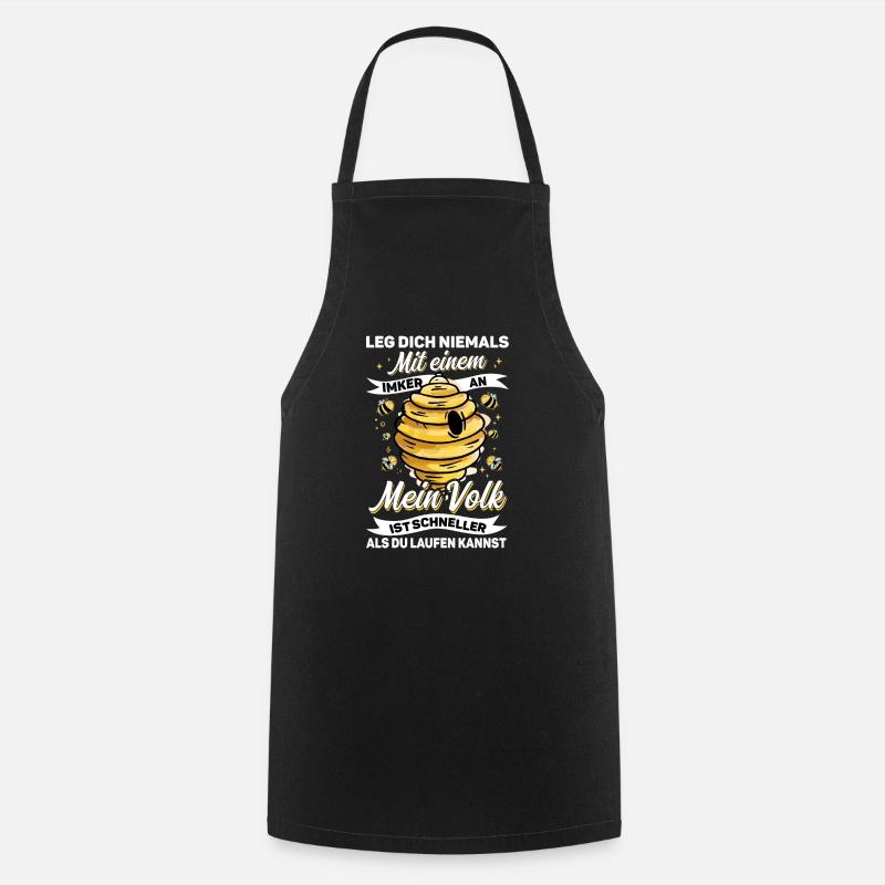 Imker Bienen leg dich niemals mit einem Imker an - Kochschürze - Schwarz