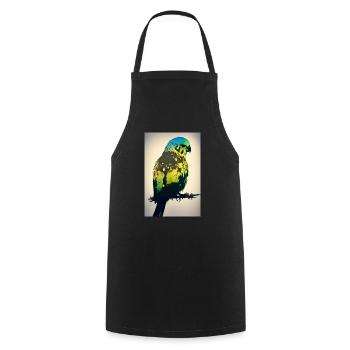 Budgerigar Parakeet Bird Cockatiel - Cooking Apron - black - Front - AI Model Male 185 dark (185cm)