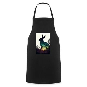 Lapin lapin animal animal de compagnie Silhouette de lapin - Tablier de cuisine - noir - Devant - AI Model Male 185 dark (185cm)