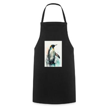 Pinguin Pinguine Tier Colorful - Kochschürze - Schwarz - Vorne - AI Model Male 185 dark (185cm)