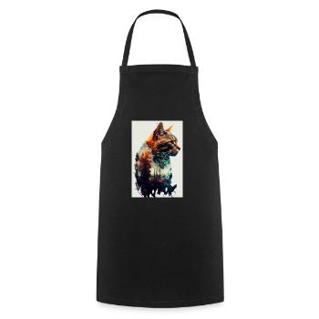 Cat Cats Lover Cat Owner Kitten - Cooking Apron - black - Front - AI Model Male 185 dark (185cm)