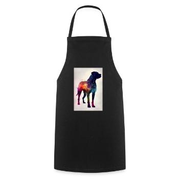 Cane Corso Hund Silhouette - Kochschürze - Schwarz - Vorne - AI Model Male 185 dark (185cm)