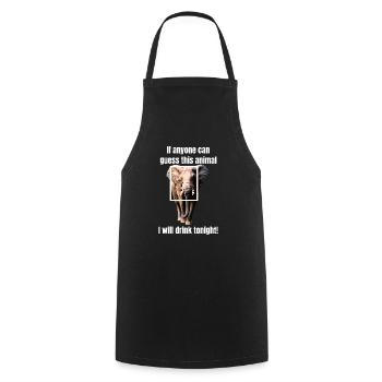 If anyone can guess this animal I will drink - Cooking Apron - black - Front - AI Model Male 185 dark (185cm)