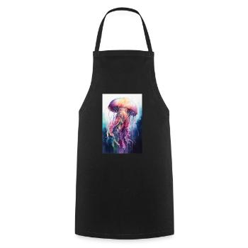 Jellyfish Jellyfish Watercolor - Cooking Apron - black - Front - AI Model Male 185 dark (185cm)