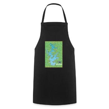 Lake Norman South Carolina retro map - Cooking Apron - black - Front - AI Model Male 185 dark (185cm)