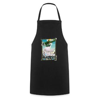 Great Lakes By Air vintage travel poster - Cooking Apron - black - Front - AI Model Male 185 dark (185cm)