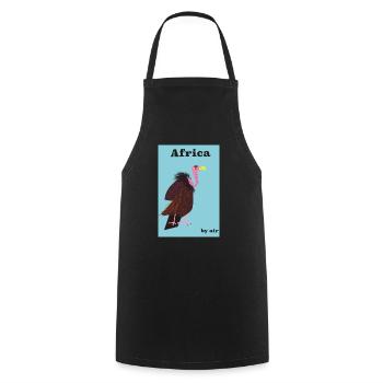 Africa By Air travel poster - Cooking Apron - black - Front - AI Model Male 185 dark (185cm)
