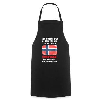 Zweimal nach Norwegen Flagge Urlaub Geschenk - Kochschürze - Schwarz - Vorne - AI Model Male 185 dark (185cm)
