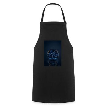 Blasen in einer Blase blau 1 - Kochschürze - Schwarz - Vorne - AI Model Male 185 dark (185cm)