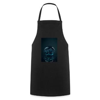 Bubbles in a bubble cyan 1 - Cooking Apron - black - Front - AI Model Male 185 dark (185cm)