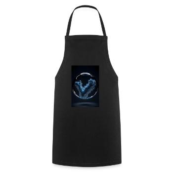 Nuages dans une bulle chromée 1 - Tablier de cuisine - noir - Devant - AI Model Male 185 dark (185cm)