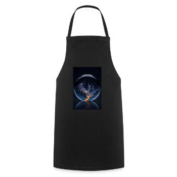 Nuages dans un feu de bulle 2 - Tablier de cuisine - noir - Devant - AI Model Male 185 dark (185cm)