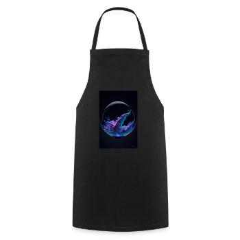 Wolken in einer Blase neon 3 - Kochschürze - Schwarz - Vorne - AI Model Male 185 dark (185cm)