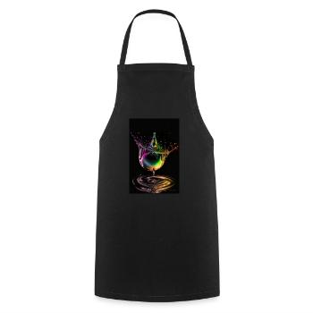 Tropfen neon 2 - Kochschürze - Schwarz - Vorne - AI Model Male 185 dark (185cm)