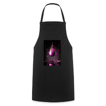 Tropfen magenta 3 - Kochschürze - Schwarz - Vorne - AI Model Male 185 dark (185cm)