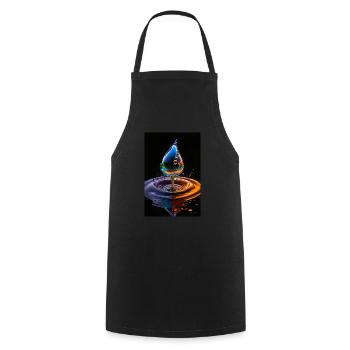 Gouttes néon 4 - Tablier de cuisine - noir - Devant - AI Model Male 185 dark (185cm)