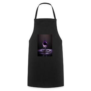 Tropfen lila 3 - Kochschürze - Schwarz - Vorne - AI Model Male 185 dark (185cm)