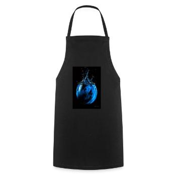 Gouttes bleues 5 - Tablier de cuisine - noir - Devant - AI Model Male 185 dark (185cm)