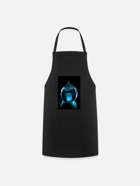 Tropfen cyan 6 - Kochschürze - Schwarz