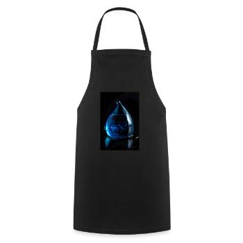Drops blue 6 - Cooking Apron - black - Front - AI Model Male 185 dark (185cm)