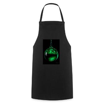 Gouttes vertes 5 - Tablier de cuisine - noir - Devant - AI Model Male 185 dark (185cm)