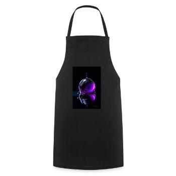 Drops purple 7 - Cooking Apron - black - Front - AI Model Male 185 dark (185cm)