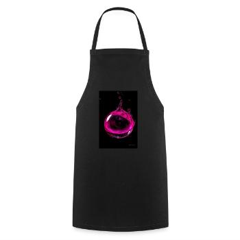 Tropfen magenta 5 - Kochschürze - Schwarz - Vorne - AI Model Male 185 dark (185cm)