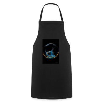Kaos dans une bulle néon 4 - Tablier de cuisine - noir - Devant - AI Model Male 185 dark (185cm)