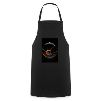 Kaos in a bubble orange 1 - Cooking Apron - black - Front - AI Model Male 185 dark (185cm)
