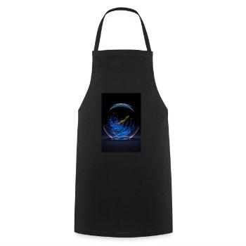 Kaos in a bubble neon 3 - Cooking Apron - black - Front - AI Model Male 185 dark (185cm)