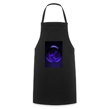 Kaos dans une bulle violette 1 - Tablier de cuisine - noir - Devant - AI Model Male 185 dark (185cm)