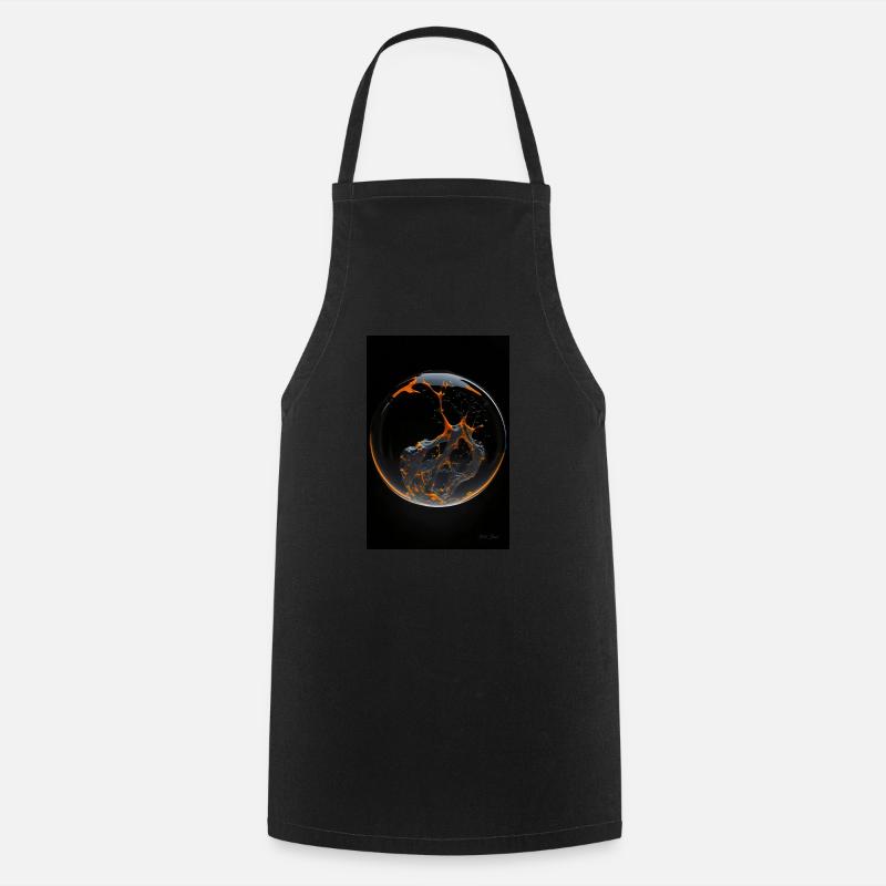Kaos in a bubble orange 4 - Cooking Apron - black