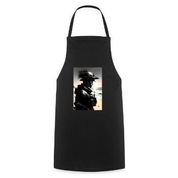 Soldier - Cooking Apron - black - Front - AI Model Male 185 dark (185cm)