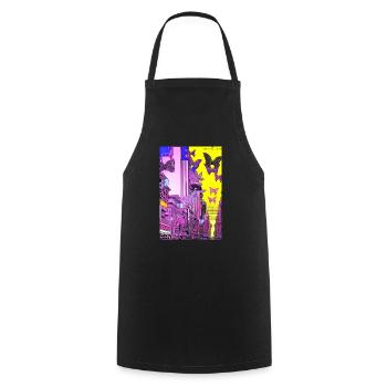 Sidback Unltd. - Metropolis of butterflies - Cooking Apron - black - Front - AI Model Male 185 dark (185cm)